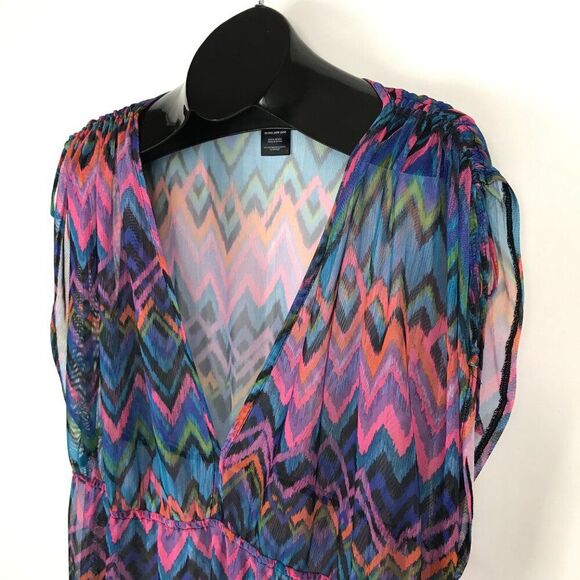 Catalina Mambo Print Swimsuit Cover Up Dress Women's Plus Size 3X Summer Sheer - Picture 4 of 10